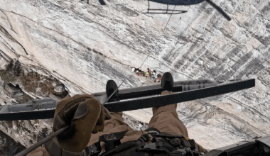 Helicopter rescues injured rock climber from 700ft Power Dome cliff
