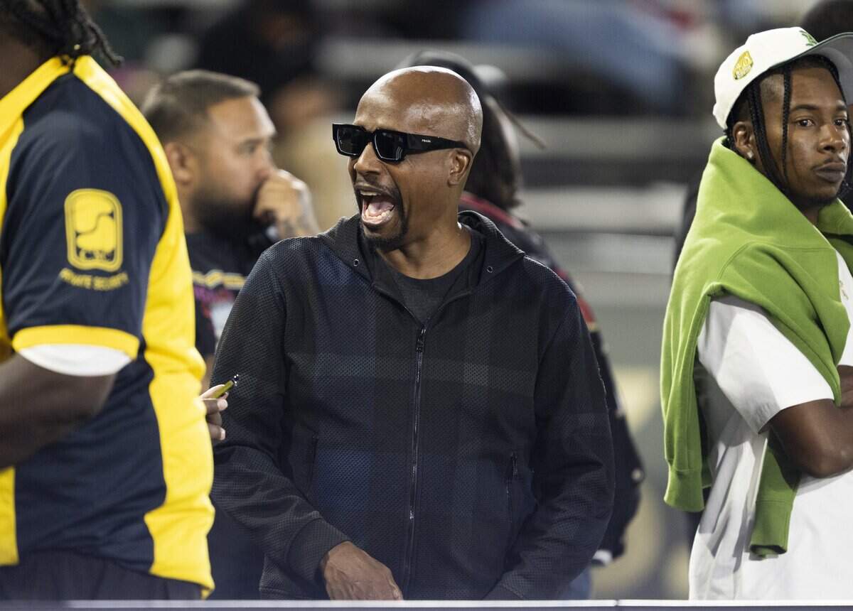MC Hammer watches the action between the Sacramento State Hornets and Mississippi Valley State in the first half on Saturday, Sept. 5, 2026 in Sacramento.
