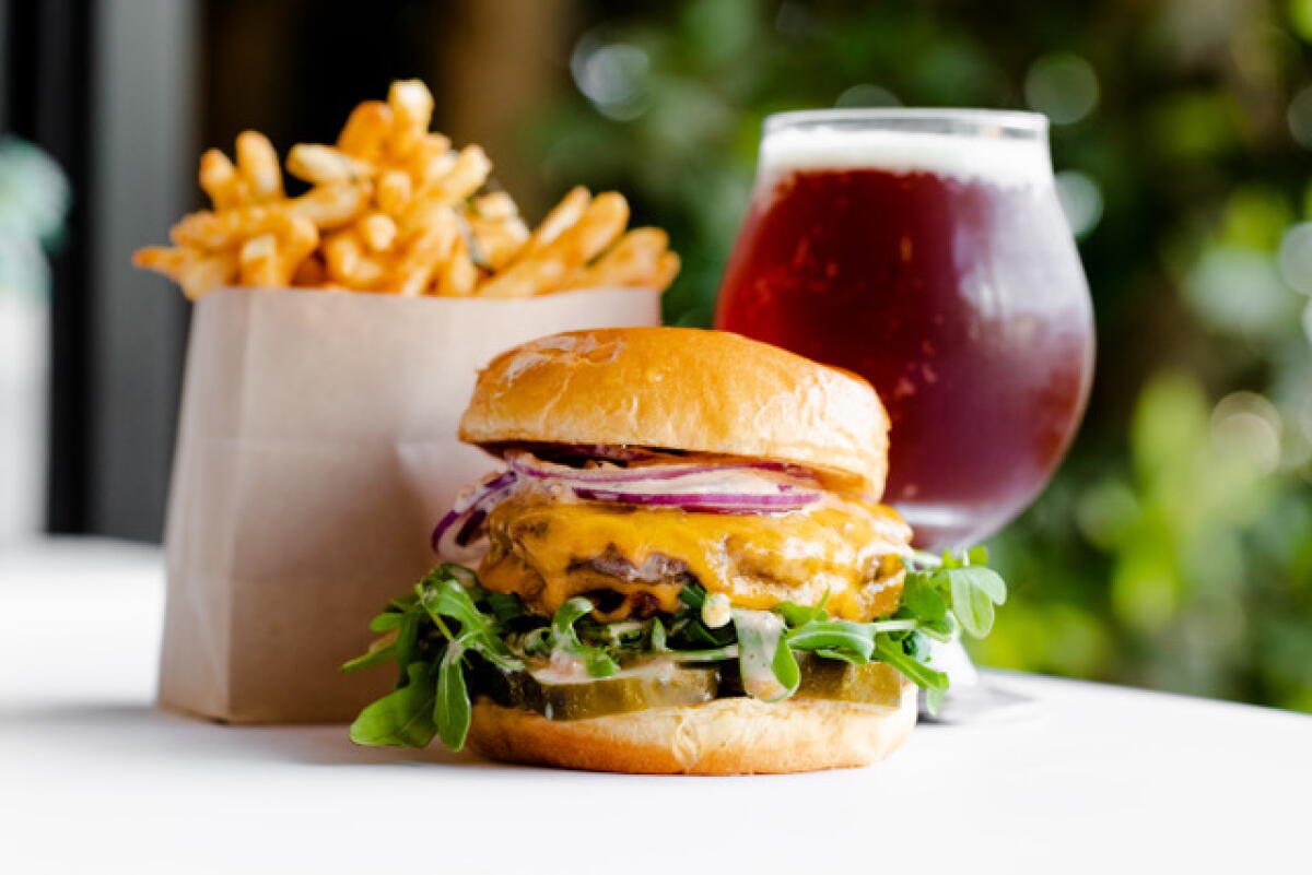 The "Perfect Burger" from Sessions West Coast Deli.