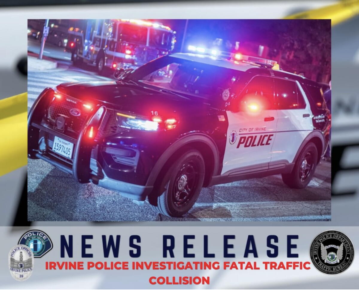 The Irvine Police Department received calls of a collision involving a vehicle on fire at Culver Drive and Deerfield Avenue. 