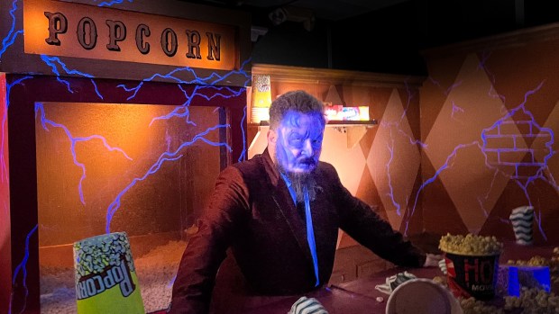 The Cinema Slasher haunted maze during Knott's Scary Farm at Knott's Berry Farm. (Photo by Brady MacDonald, Orange County Register/SCNG)