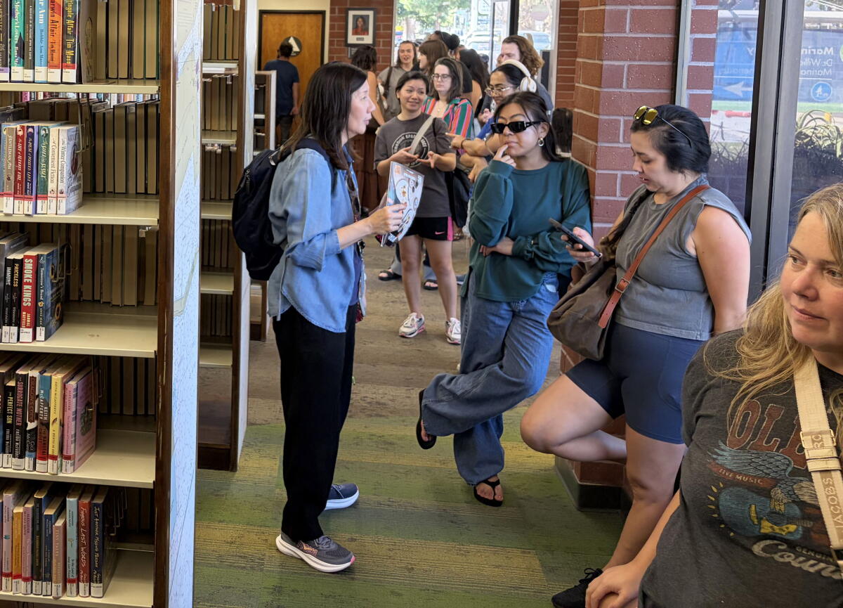 The line for Hello Kitty library cards at the Marina del Rey branch stretched out the door