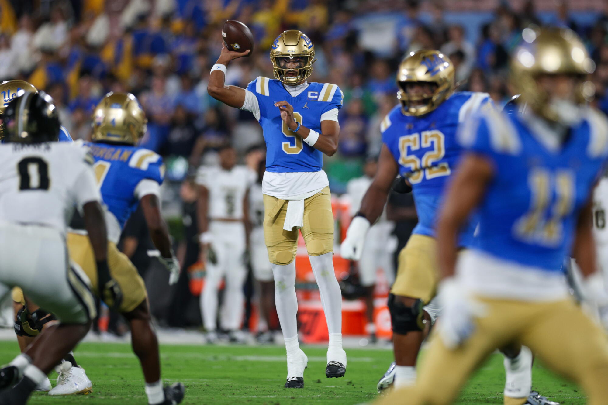 UCLA quarterback Nico Iamaleava passes during the first quarter Saturday against Purdue.