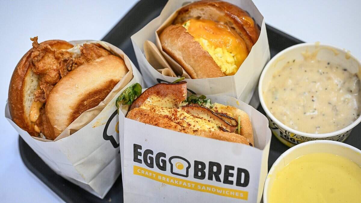 Various sandwiches from EggBred, located in the shopping center southeast of Willow and Nees, include a Scramble Me Softly, top, a Ben Franklin served with hollandaise sauce, and a country fried chicken sandwich served with country sausage gravy. EggBred is a fast-casual restaurant concept that specializes in breakfast and brunch sandwiches. The concept was started by Albert Shim, a chef and former Chopped contestant. The Clovis franchise owner is Varinder Singh.