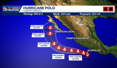 Category 5 Hurricane Polo stays offshore for now, but Baja California Sur should watch closely