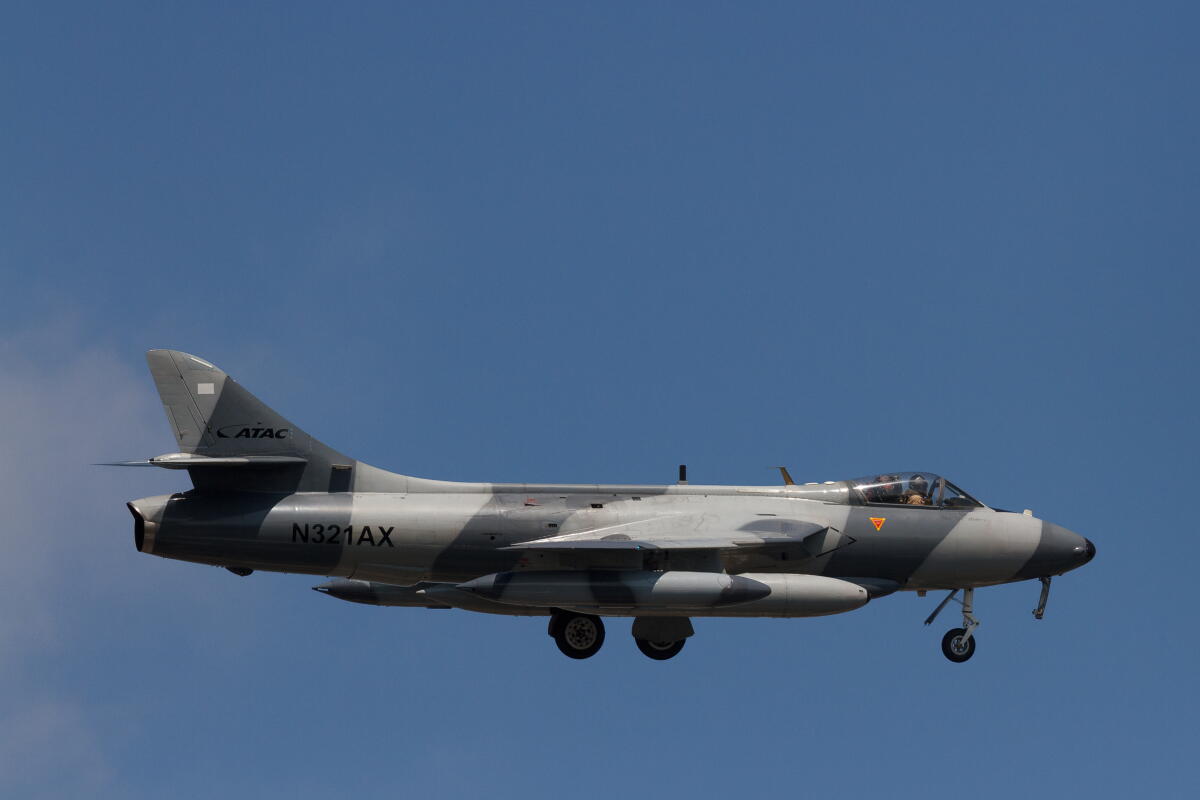 A 1959 Hawker Hunter Mk58 (F58A) in flight