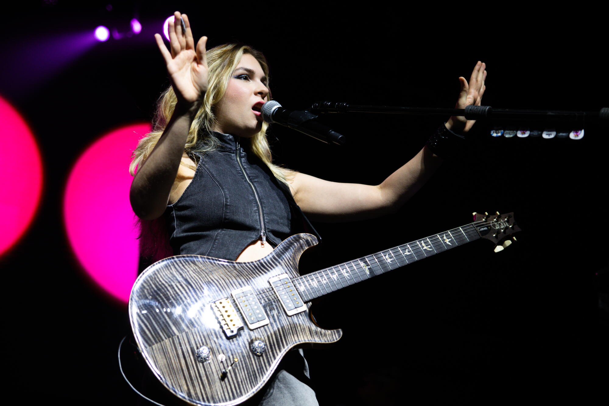 Los Angeles, CA - September 10, 2026: Daniela Villarreal of the rock band, The Warning.