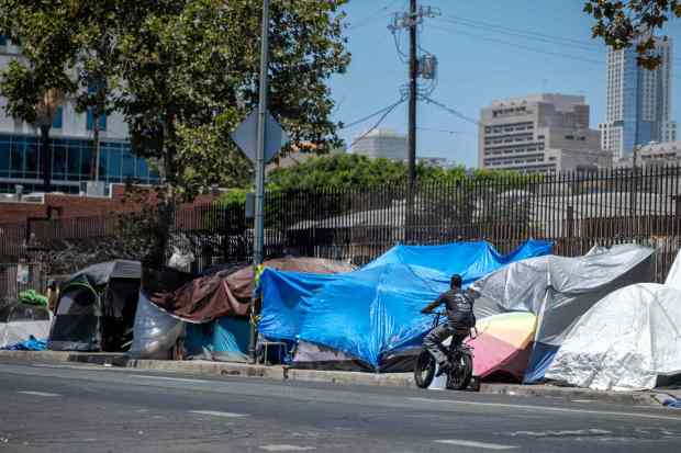Skid Row in Los Angeles on Wednesday, July 22, 2026. The area spans approximately 50 blocks and has the highest density of homeless people in the country. (Photo by Hans Gutknecht, Los Angeles Daily News/SCNG)