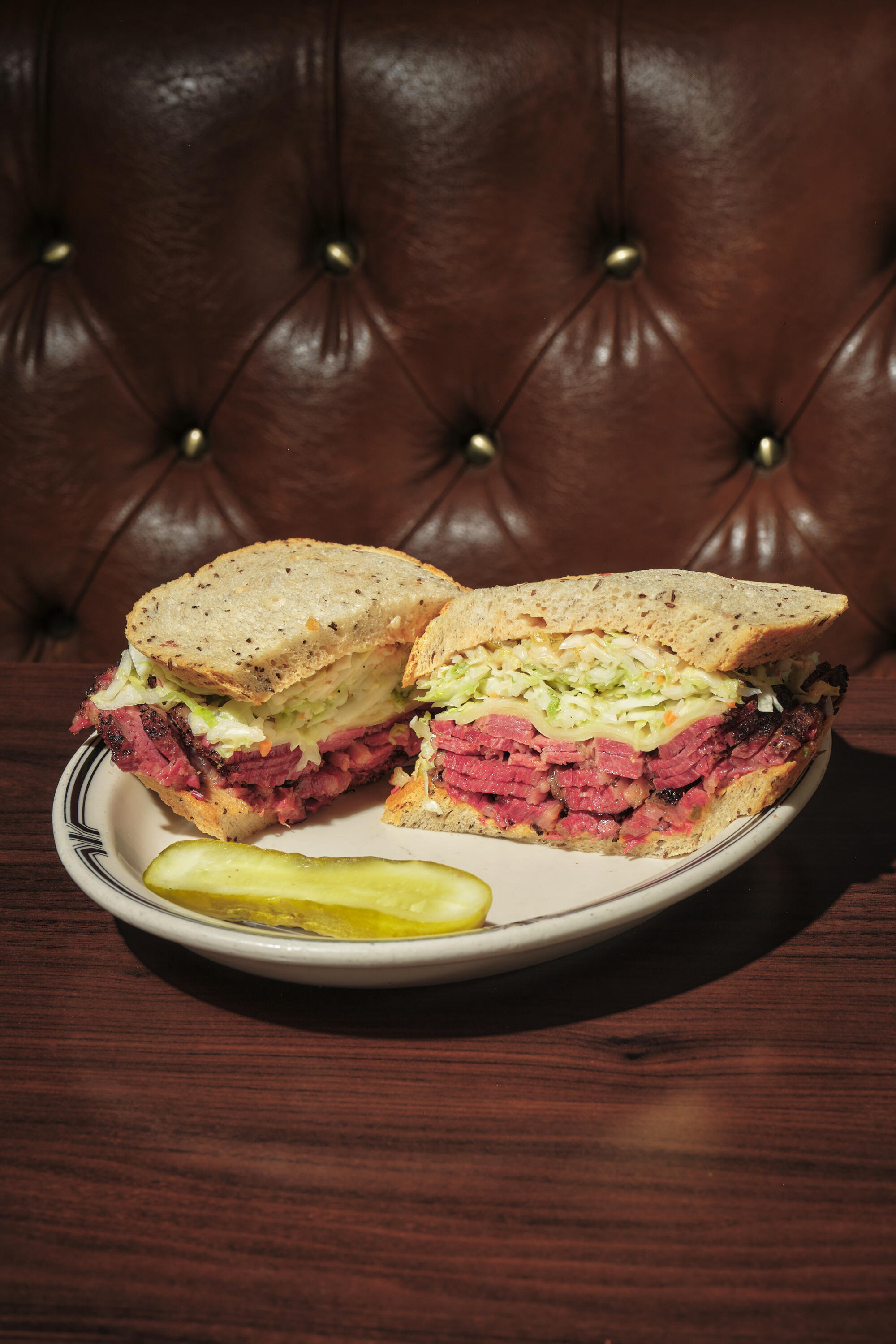 LOS ANGELES , CA - OCTOBER 28: The #19 pastrami sandwich at Langer's Deli on Friday, Oct. 28, 2022 in Los Angeles , CA.