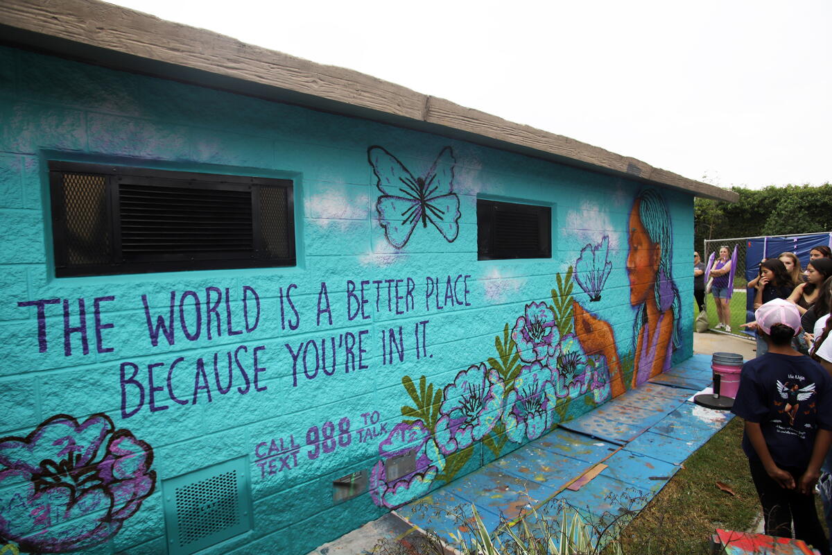 A mural created for Suicide Prevention month in memory of a 13-year-old Anaheim girl who died by suicide.
