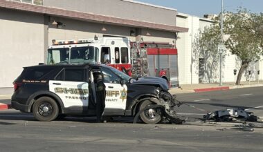 Fresno County deputy patrol vehicle and FAX bus involved in crash in Downtown Fresno