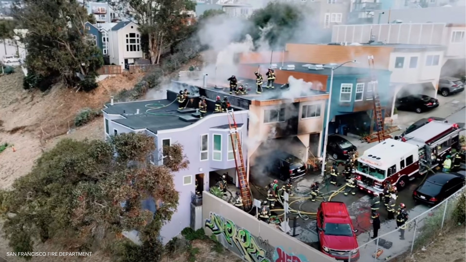 San Francisco Bernal Heights house fire displaces family, kills cat, injures 3 firefighters