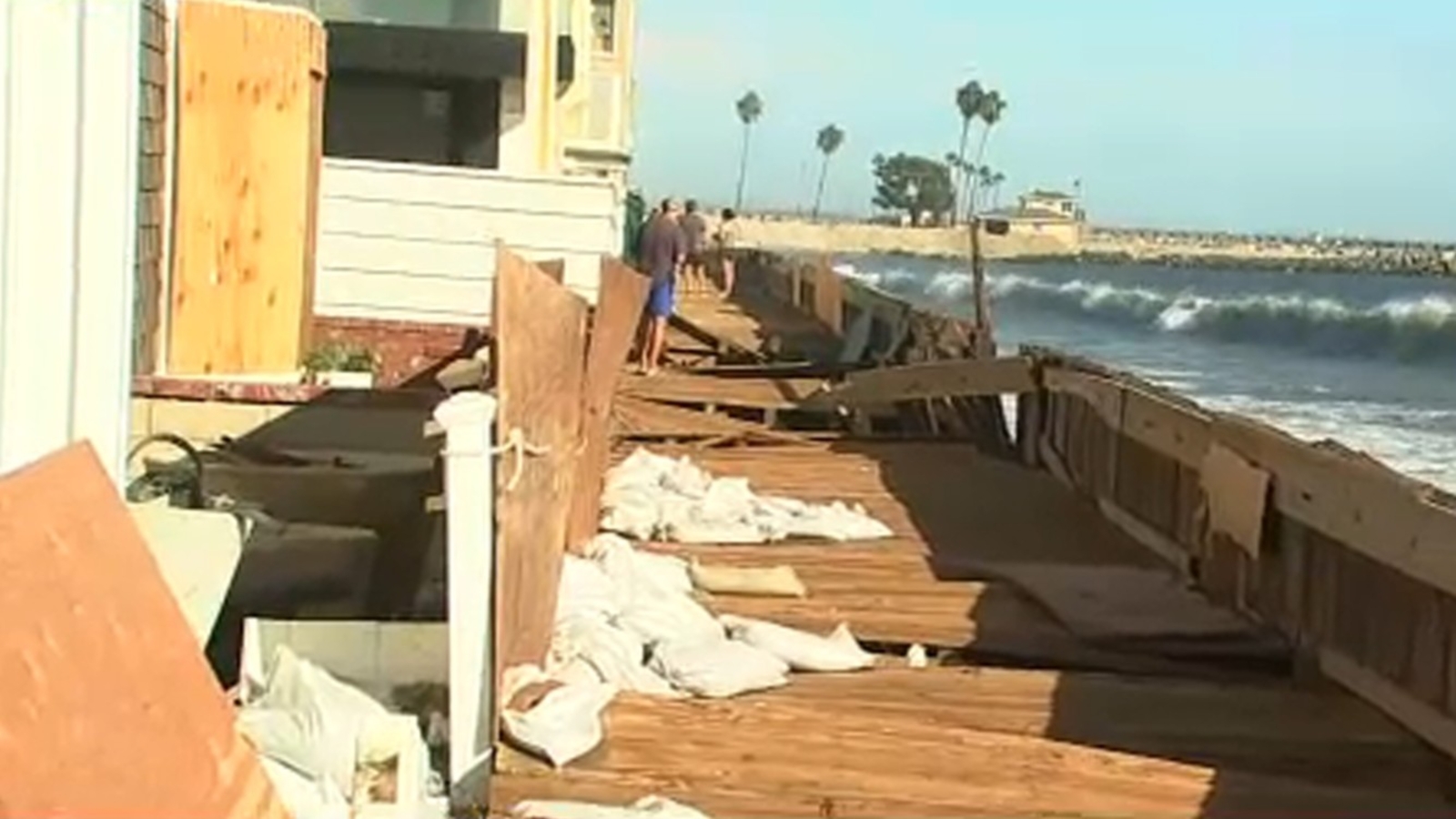 Boardwalk damaged, structural integrity of homes questioned due to destructive Long Beach waves