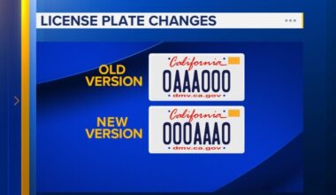 California to change license plate sequence for 1st time in 40 years due to shortage of combinations