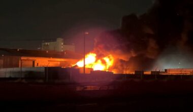 Crews battling large warehouse fire in downtown Fresno
