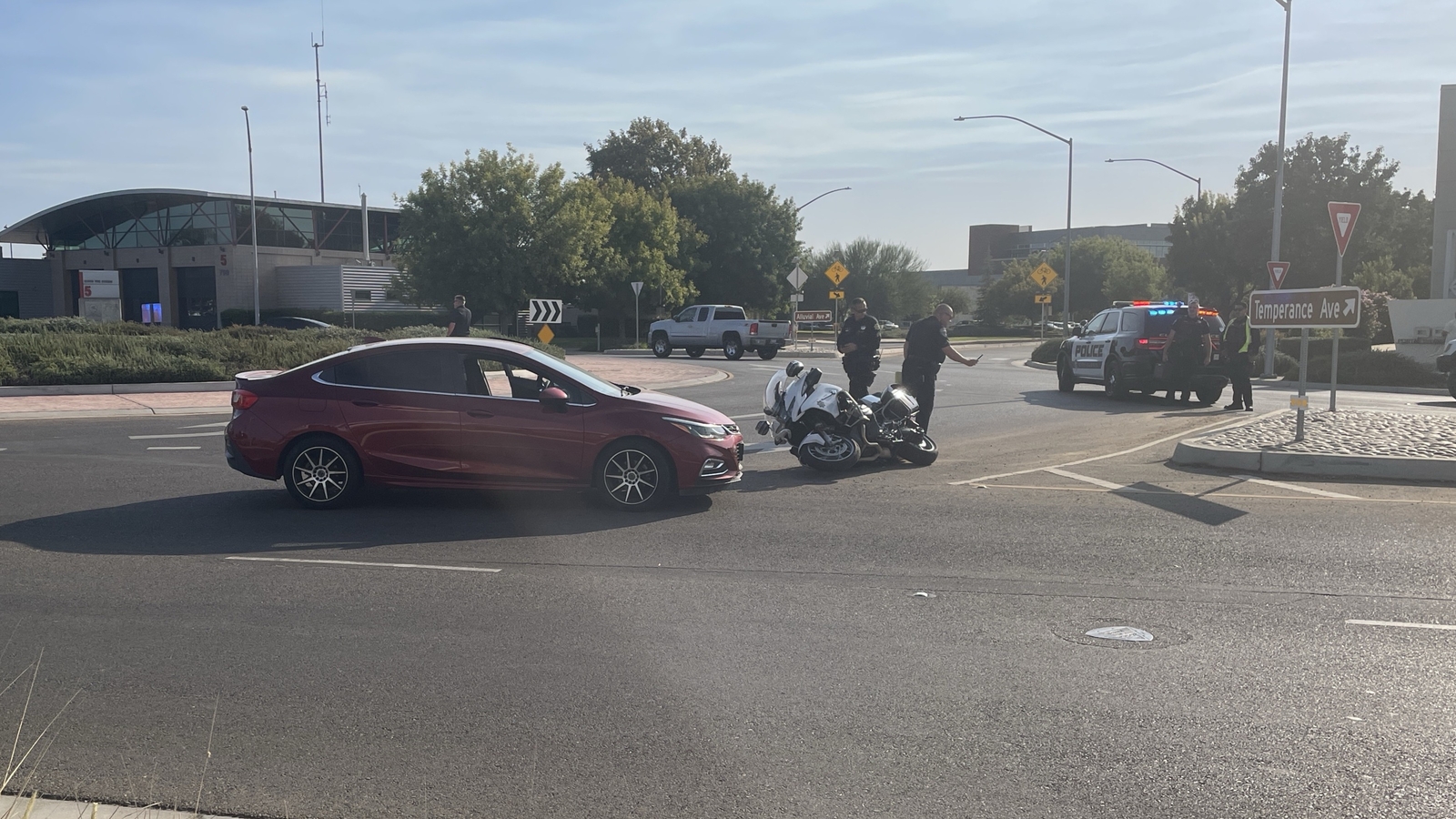 Fresno Police motorcycle officer involved in Clovis car crash, police say