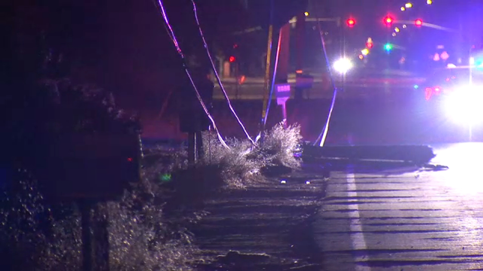Car collides with pole, brings down power lines in West Central Fresno