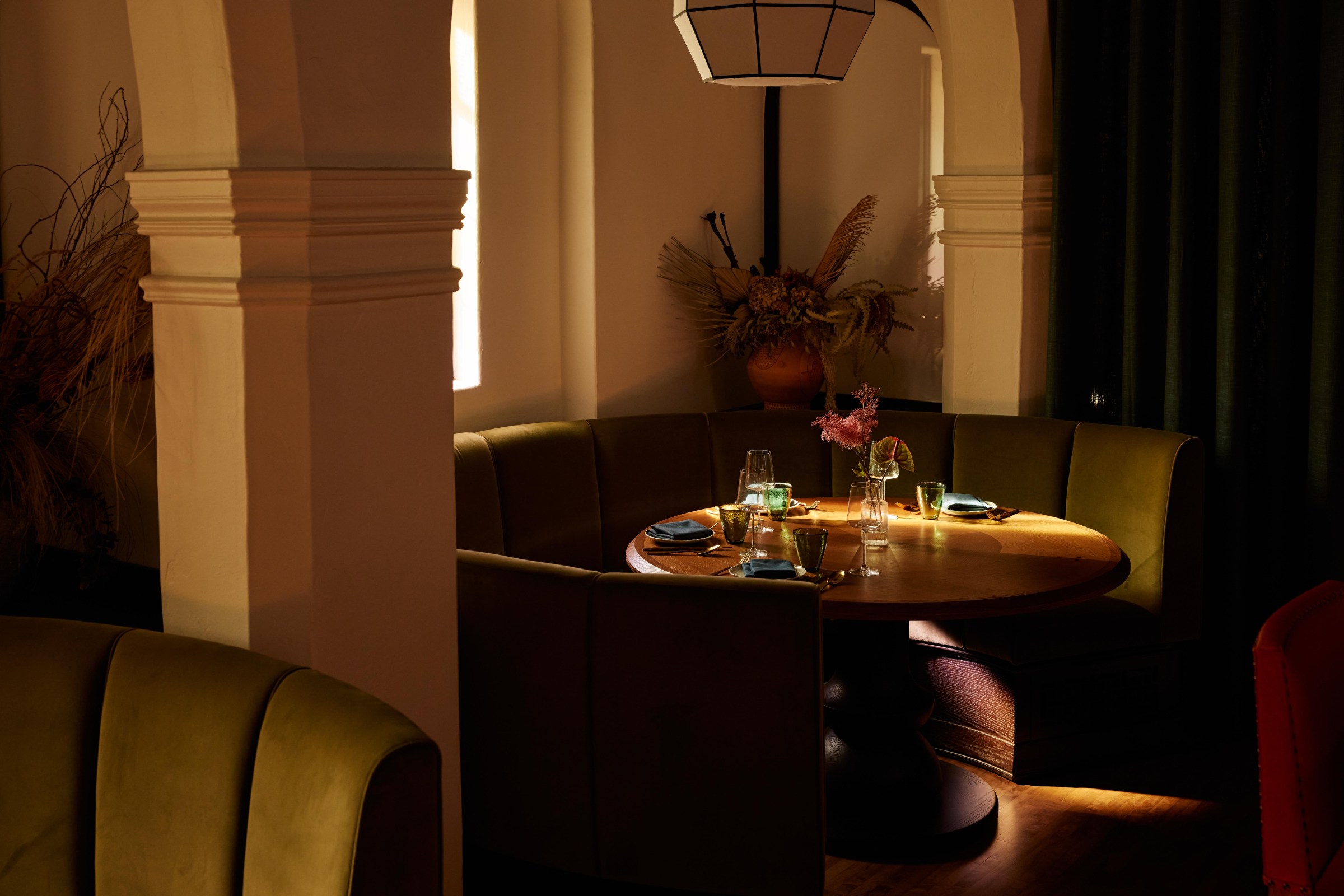 Corner banquette at Sous Sous in Silver Lake.