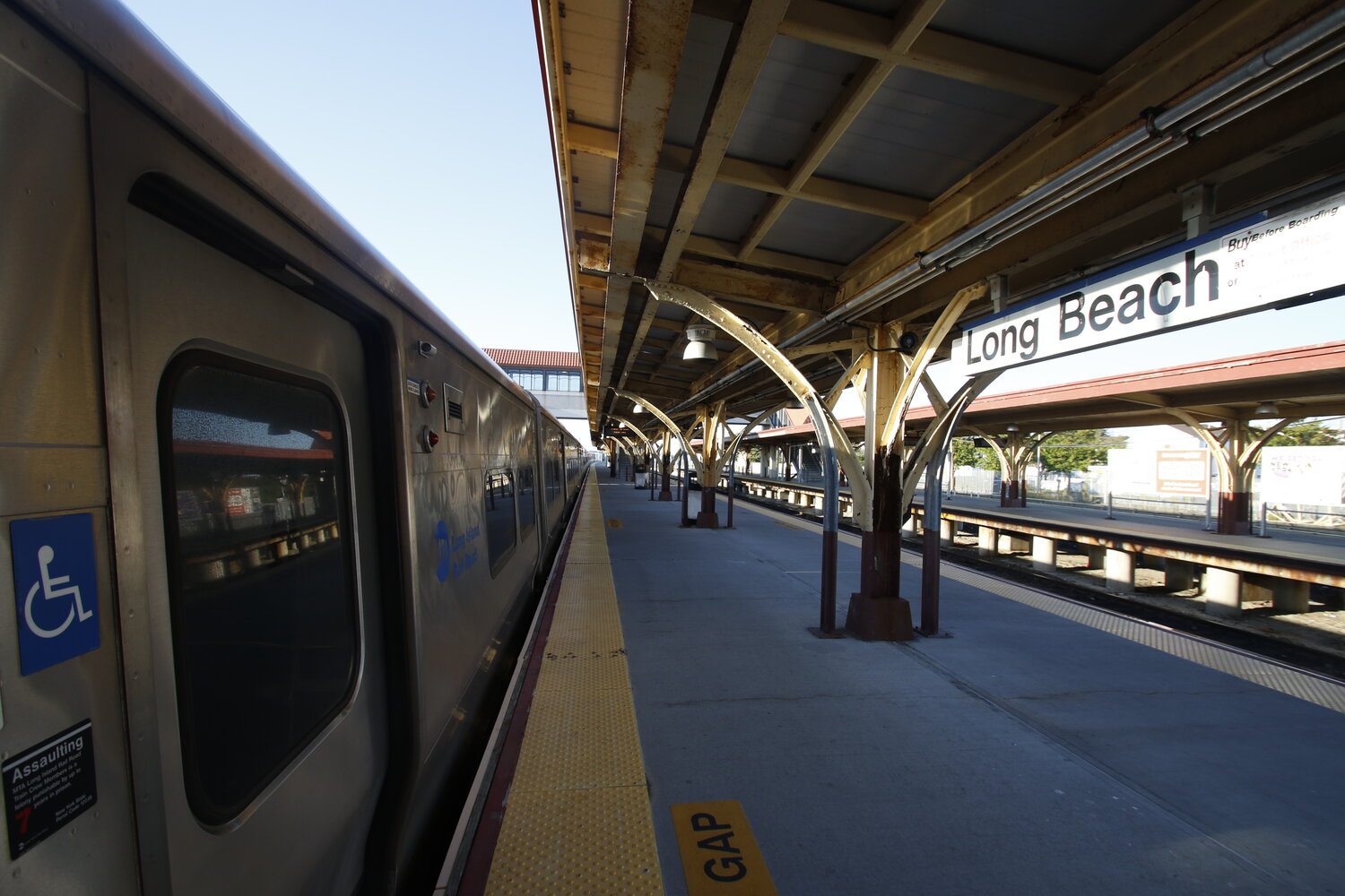 The Long Beach LIRR station was among the locations affected by flooding Saturday, with service suspended between Long Beach and Valley Stream.