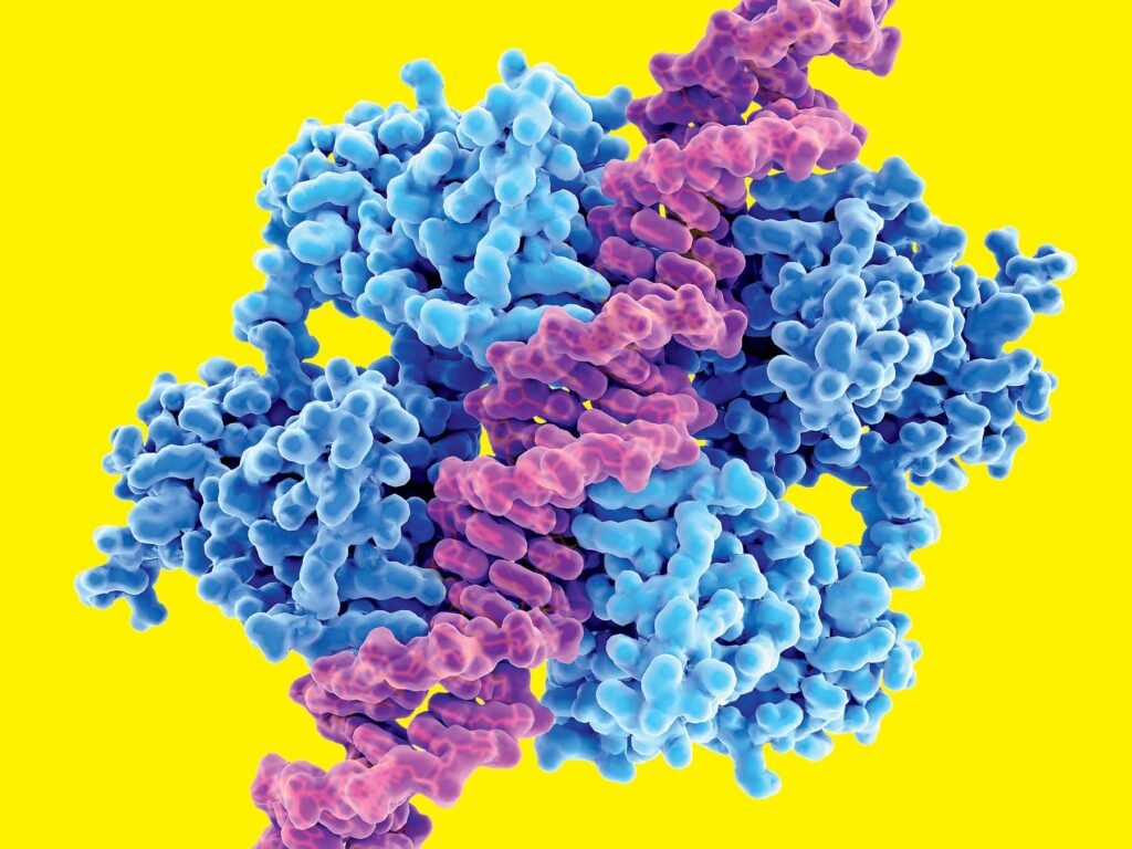 An illustration of a cancerous strand of DNA