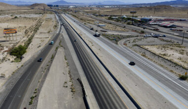Interstate 15 and the Sloan interchange pictured on Friday, Sept 4, 2026, in Sloan. NDOT is con ...