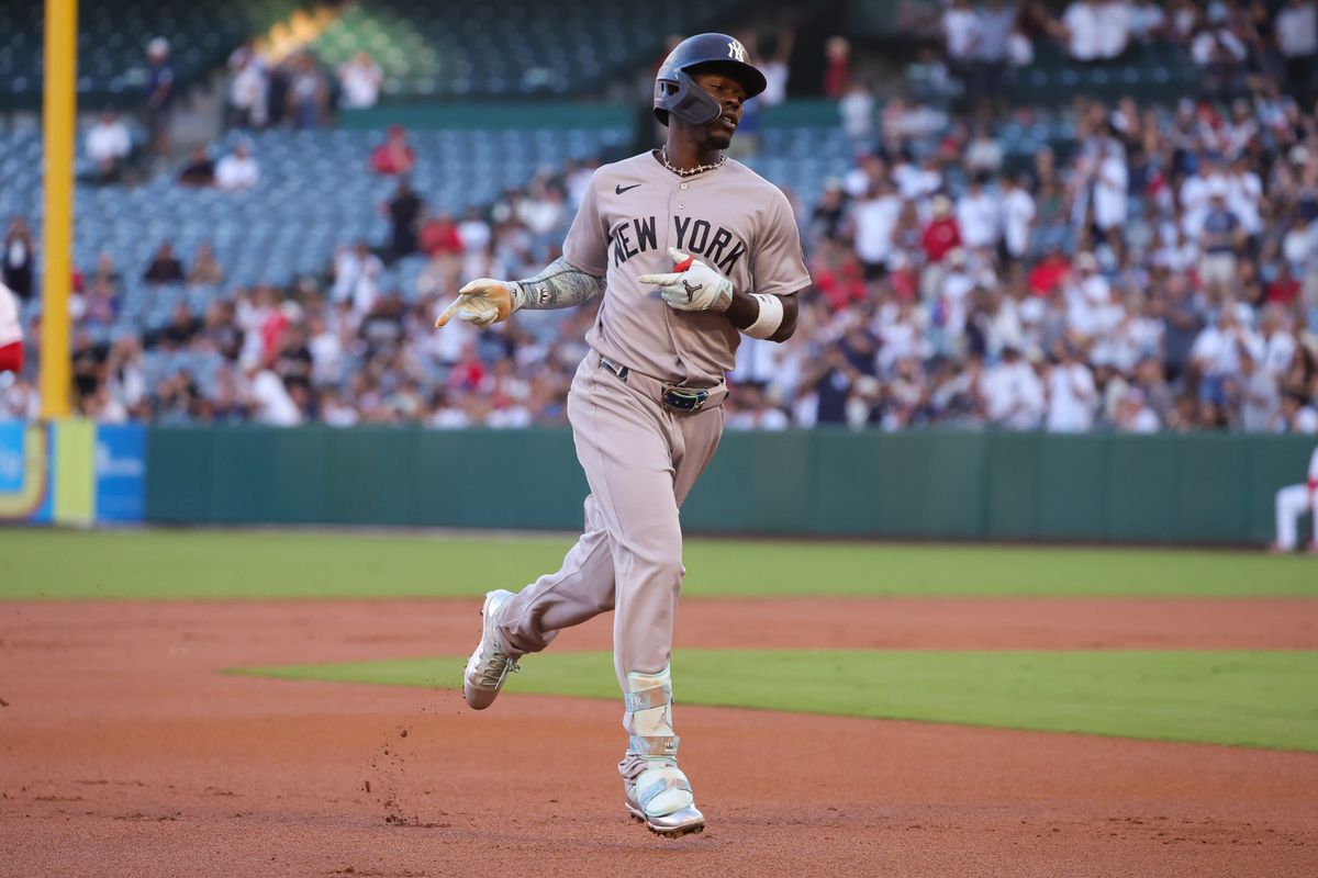 New York Yankees infielder Jazz Chisholm Jr. (13) runs during the MLB game against the Los Angeles Angels Tuesday September 1st, 2026 at Angel Stadium in Anaheim, Calif. New York Yankees infielder Jazz Chisholm Jr. (13) runs during the MLB game against the Los Angeles Angels Tuesday September 1st, 2026 at Angel Stadium in Anaheim, Calif.
