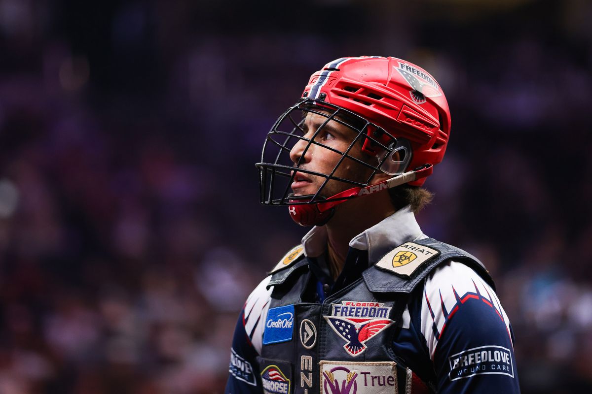 Florida Freedom Joao Lucas Campos looks off during day 3 of the PBR Teams Series Sunday September 13th, 2026 at Honda Center in Anaheim, Calif. Florida Freedom Joao Lucas Campos looks off during day 3 of the PBR Teams Series Sunday September 13th, 2026 at Honda Center in Anaheim, Calif.