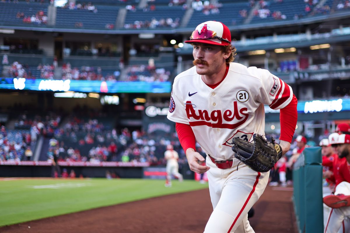 Los Angeles Angels outfielder Wade Meckler (53) runs onto the field during the MLB game against the Seattle Mariners Tuesday September 15th, 2026 at Angel Stadium in Anaheim, Calif.