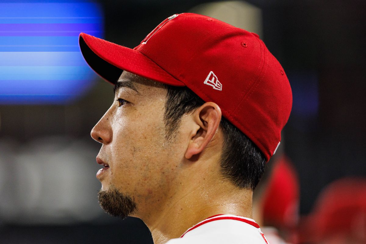 Yusei Kikuchi #16 of the Los Angeles Angels watches on during an MLB game against the Seattle Mariners on September 16, 2026 at Angel Stadium in Anaheim, California. Yusei Kikuchi #16 of the Los Angeles Angels watches on during an MLB game against the Seattle Mariners on September 16, 2026 at Angel Stadium in Anaheim, California.