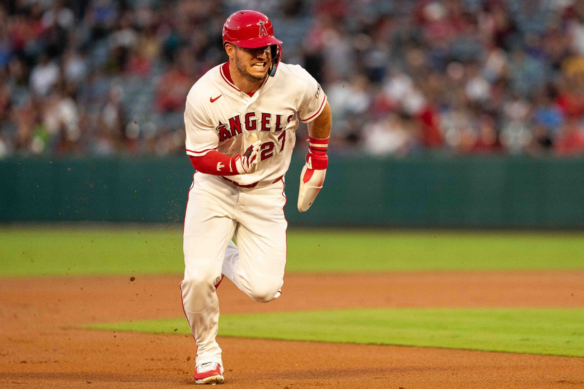 Los Angeles Angels outfielder Mike Trout (27) sprinting during an MLB game against the Minnesota Twins on Thursday September 17th, 2026 at Angel's Stadium in Anaheim, Calif. Los Angeles Angels outfielder Mike Trout (27) sprinting during an MLB game against the Minnesota Twins on Thursday September 17th, 2026 at Angel's Stadium in Anaheim, Calif.