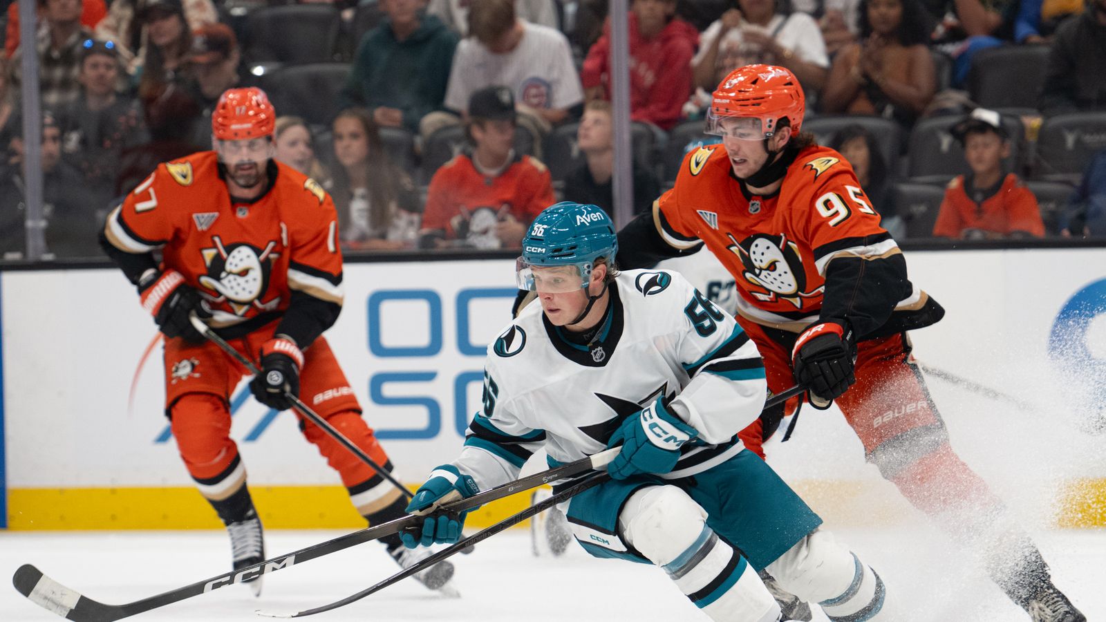 Ducks' stars roll Sharks, rookies seize chances in preseason opener