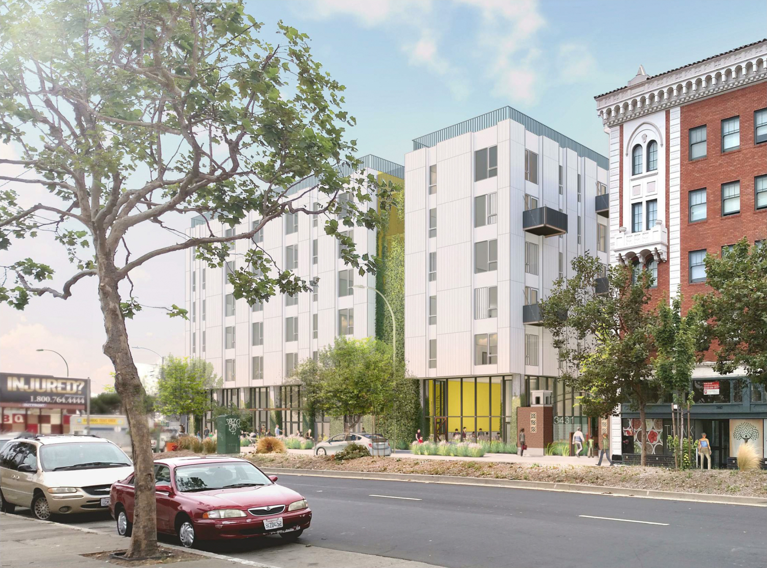3431 San Pablo Avenue establishing view, rendering by David Baker Architects