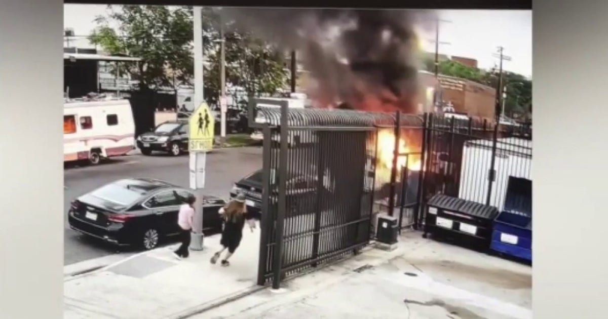 Stranger jumps in to save dog from burning van on Skid Row