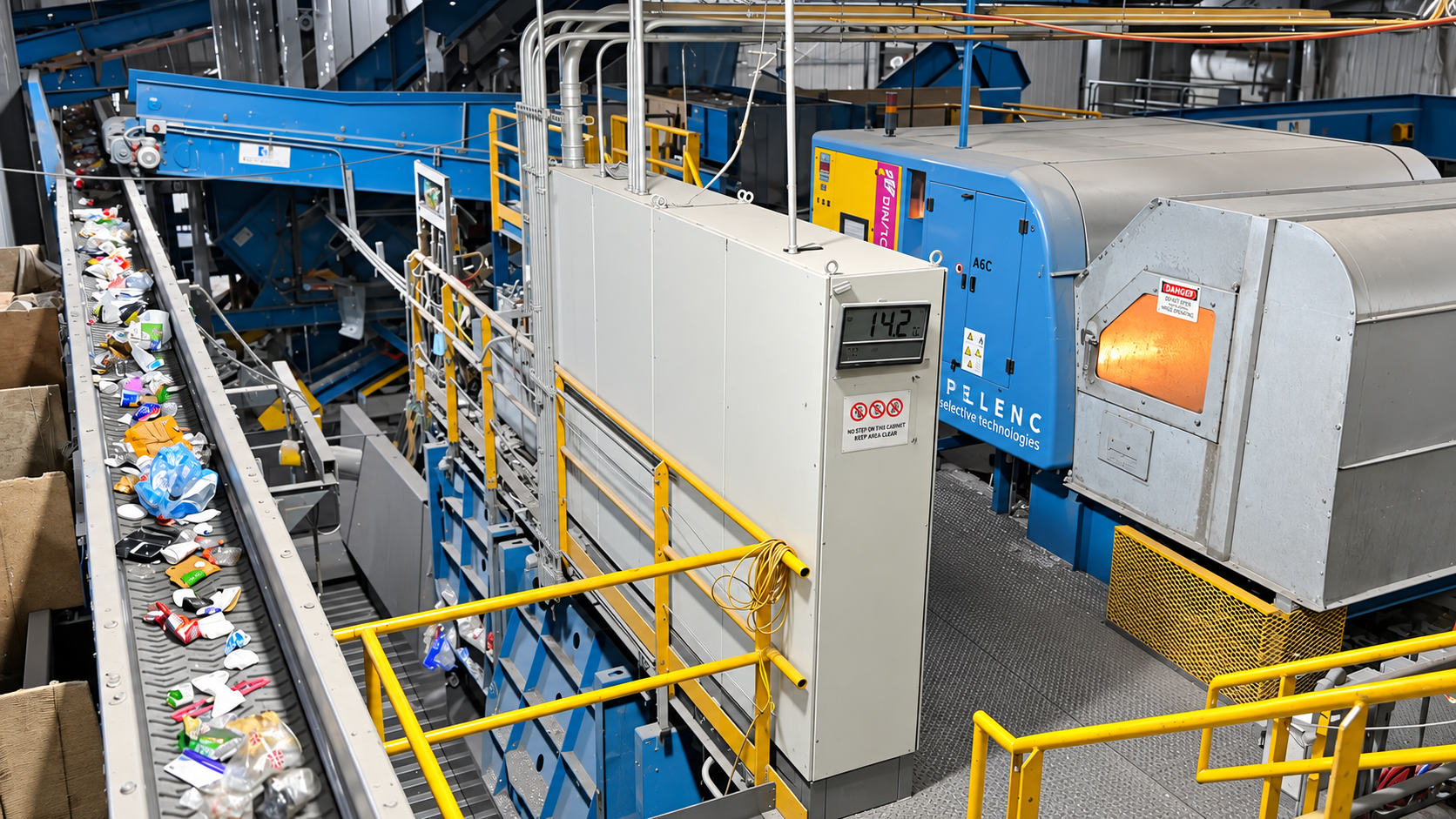PELLENC Optical Sorting Equipment at a California Waste Solutions Recycling Facility