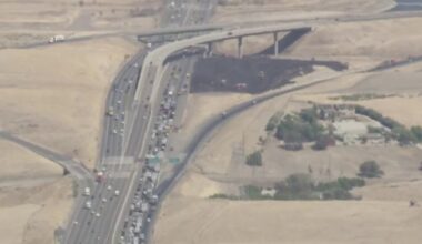 Eastbound I-580 in Alameda County shut down due to crash and vehicle fire – NBC Bay Area