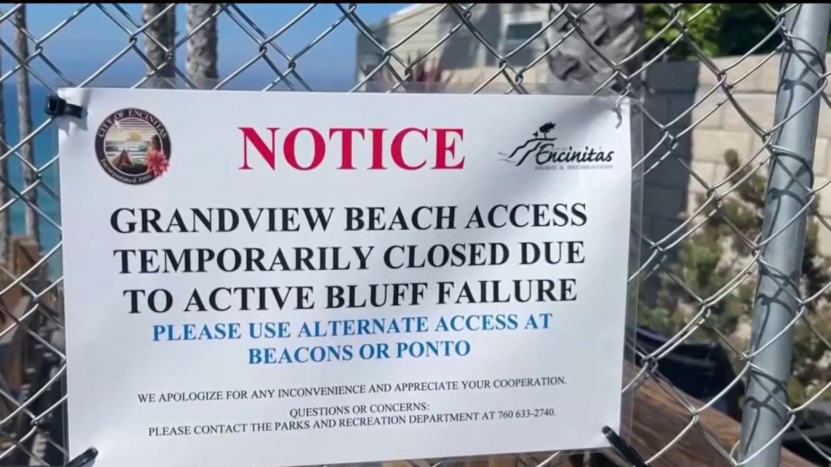 Encinitas’s Grandview Beach stairs close again after bluff collapse, despite $1M repair project – NBC 7 San Diego