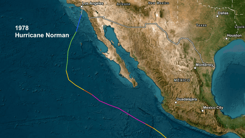 Hurricane Norman brought heavy rain in 1978.