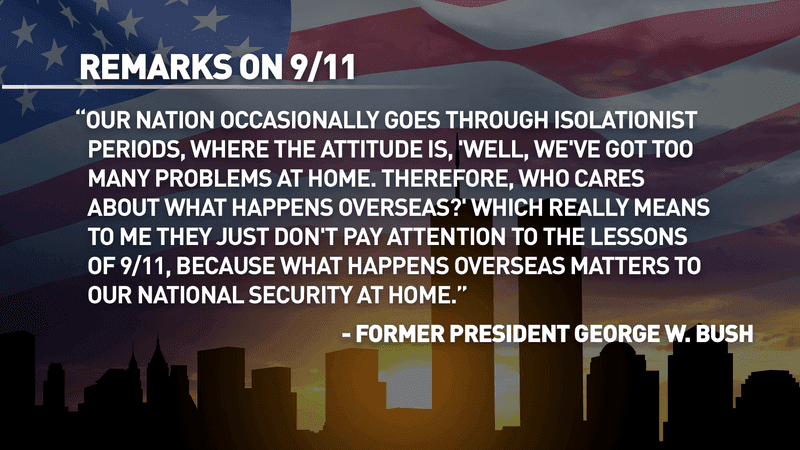 Former President George W. Bush's remarks on 9/11. Courtesy: CBS News