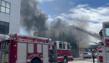 Watch: Oakland fire burns downtown buildings next to Interstate 880 – KION Central Coast