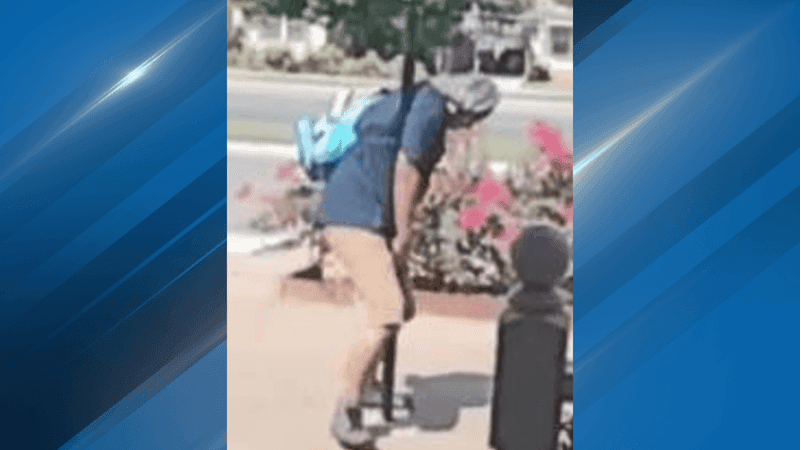 {p}The Bakersfield Police Department is asking for the community’s help in identifying a man accused of breaking a residential flagpole and stealing the U.S. Flag. PHOTO: BPD{/p}