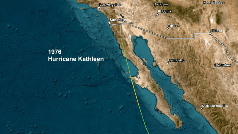 Hurricane Kathleen in 1976.