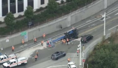 Overturned vehicle closes I-80 off-ramps to Treasure Island – NBC Bay Area