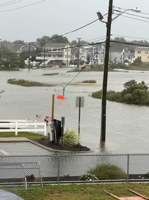 A view of street flooding in Union Beach the morning of Saturday, Sept. 26, 2026.