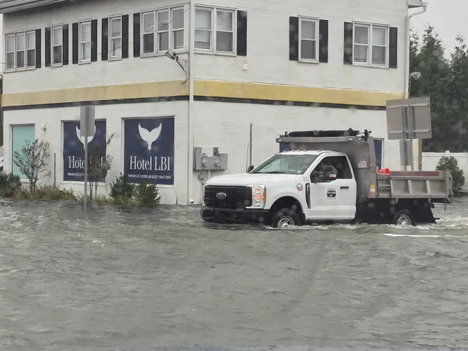 The nor'easter has caused flooding in Ship Bottom on Sept. 26, 2026.