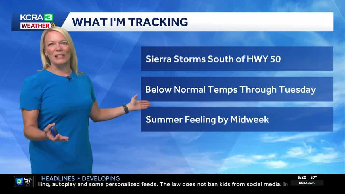Monday NorCal Forecast: Cloudy start. Afternoon Sierra storms.
