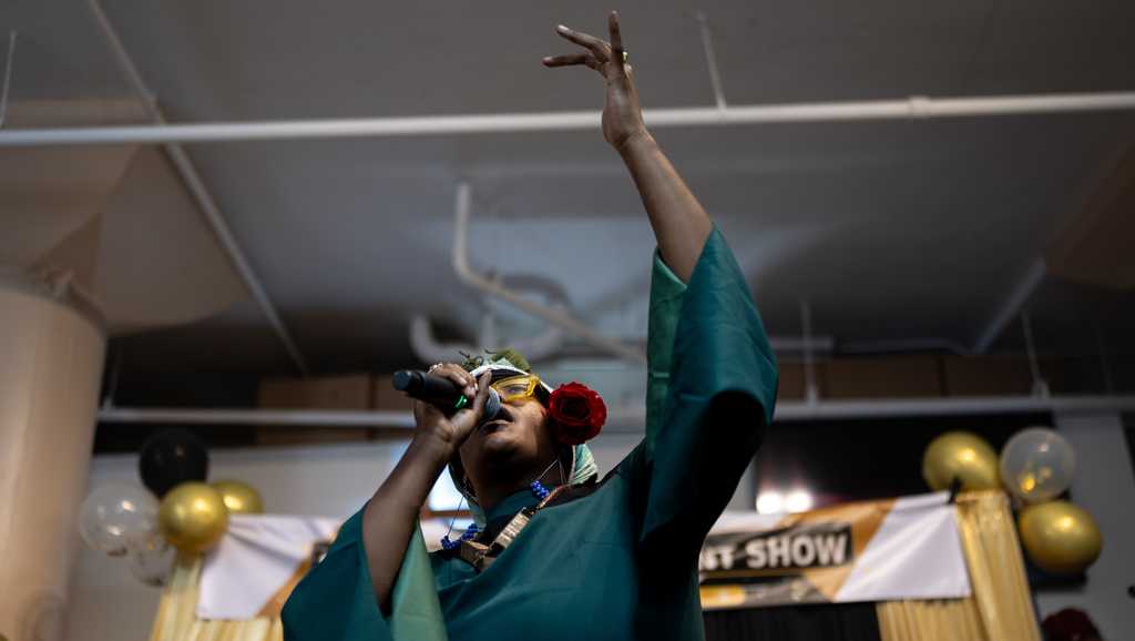At a talent show on Los Angeles' Skid Row, the performers are all part of the homeless community