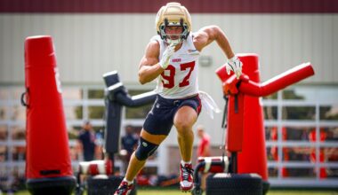 49ers' Nick Bosa, Mike Evans, George Kittle practice pre-Australia