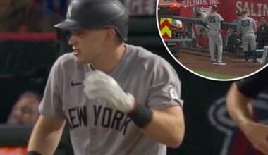 Yankees' Ben Rice injures person in camera well with foul ball in scary scene
