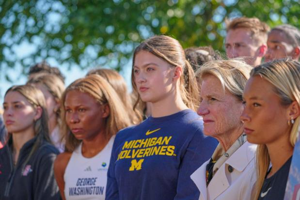 Sen. Shelley Moore Capito, R-W.Va., listens during a news conference on Capitol Hill.