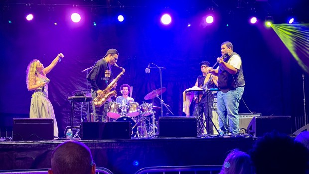 The band Instant Alter performs Sunday, Sept. 6 during the 47th annual Detroit Jazz Festival at Hart Plaza (Photo by Charlie Hunt)